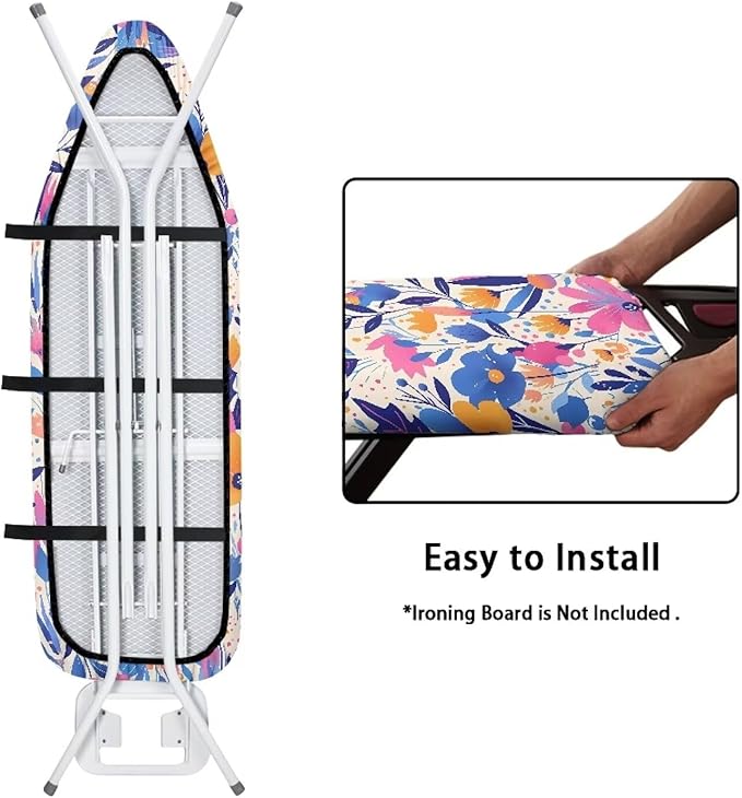 Cartoon Flower Field Easy Installation 15x54 Ironing Board Cover, Minimalist