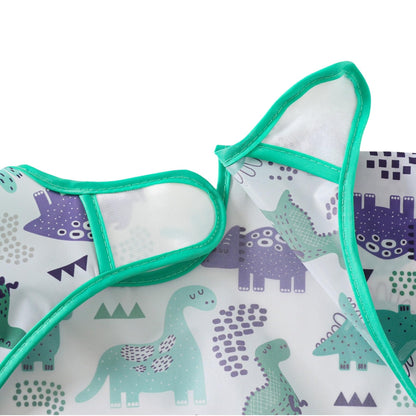 YeeLauf Sleeved Bib,5 Pack,Waterproof Shirt Bibs for Baby 3-24 Months Wipe Clean