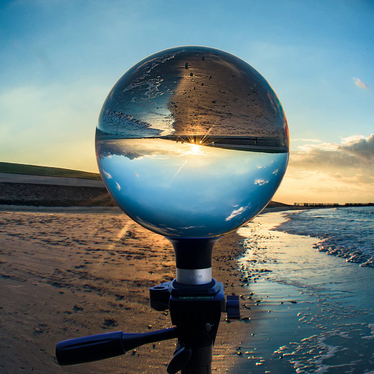 Lens Balls Stand for Photography, Supports 60mm to 150mm(6 inch) Crystal Ball, Lens Ball Holder, Suction Mount Cup+ Alumina Base (1/4"-20 General Internal Thread) + Mini Tripod