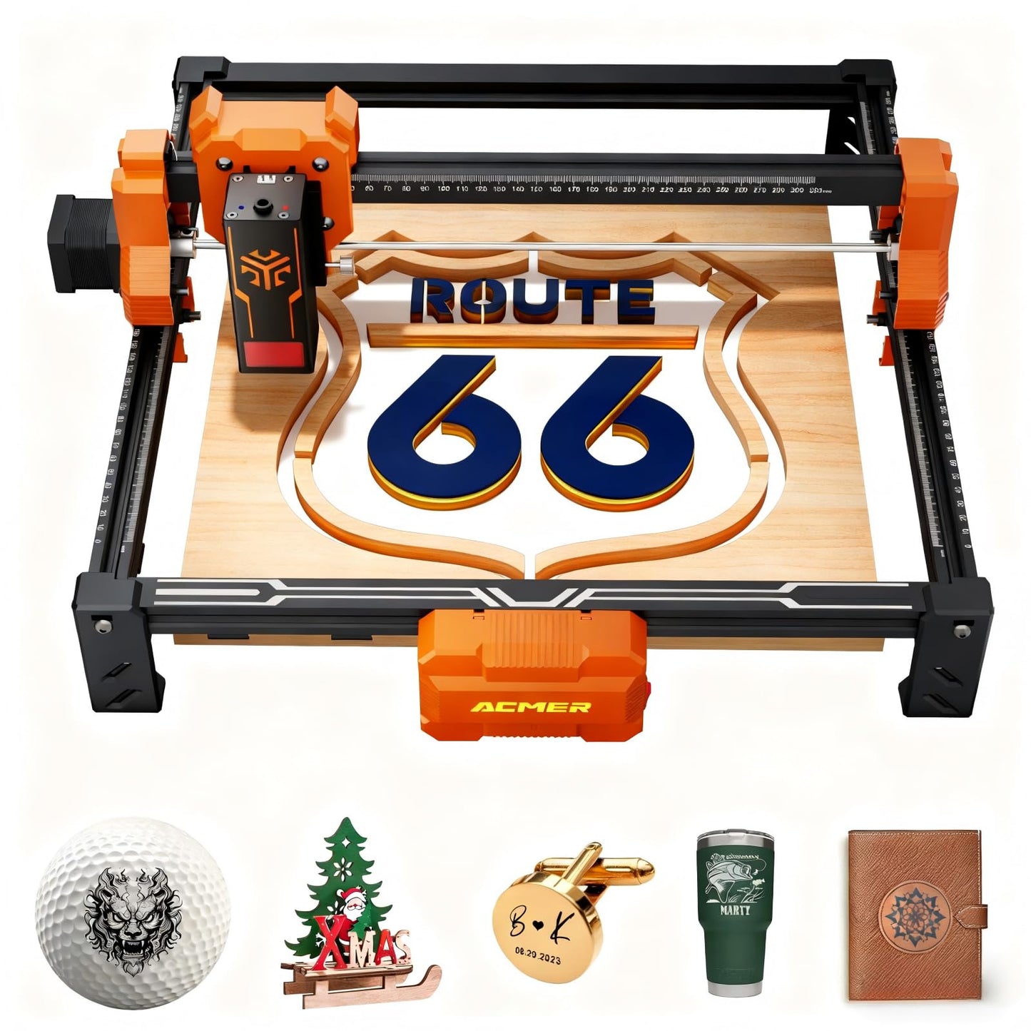 ACMER S2 Laser Engraver, 12000mW (72W Output) Laser Cutter 0.01mm Precision, 300×300mm Engraving Area, 10,000mm/min Speed for Wood, Metal, Leather, Acrylic DIY Craft, Education, Business