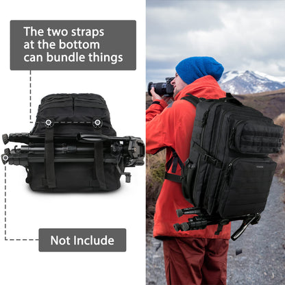 YOREPEK Military Tactical Travel Backpack, 45L Army Rucksack with Molle Large Capacity Survival Back pack Assault Pack 3 Day Bug Out Bag for Outdoor Sports Hiking Camping Mountaineering Trekking