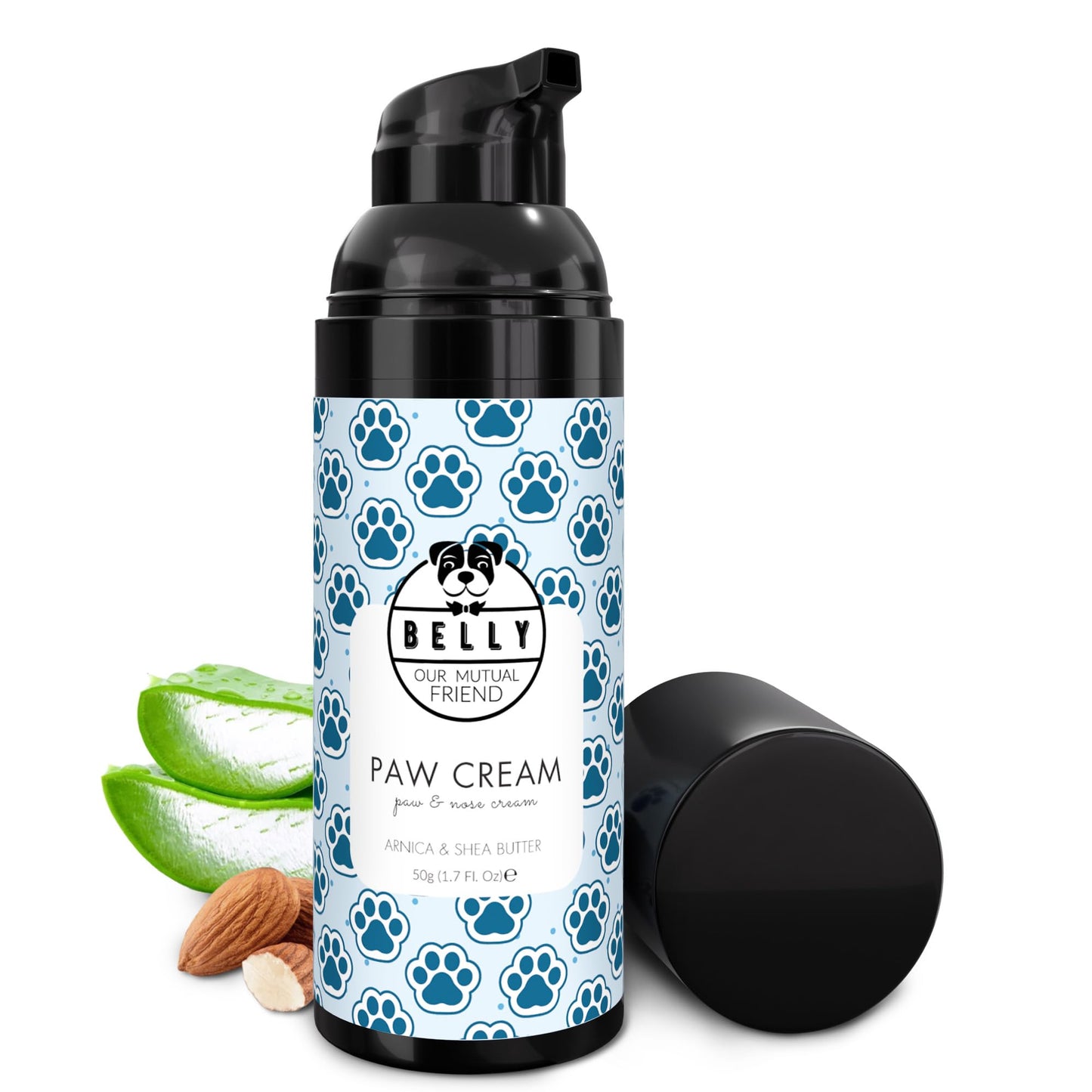 Belly® Dog Paw Balm 50g - 100% Natural, Lick Safe & Unscented Moisturiser for Cracked Paws, Dry Noses, Elbows & Ears - All Season Protection from Snow, Salt, Heat & Rough Surfaces - Dog & Cat Paw Balm