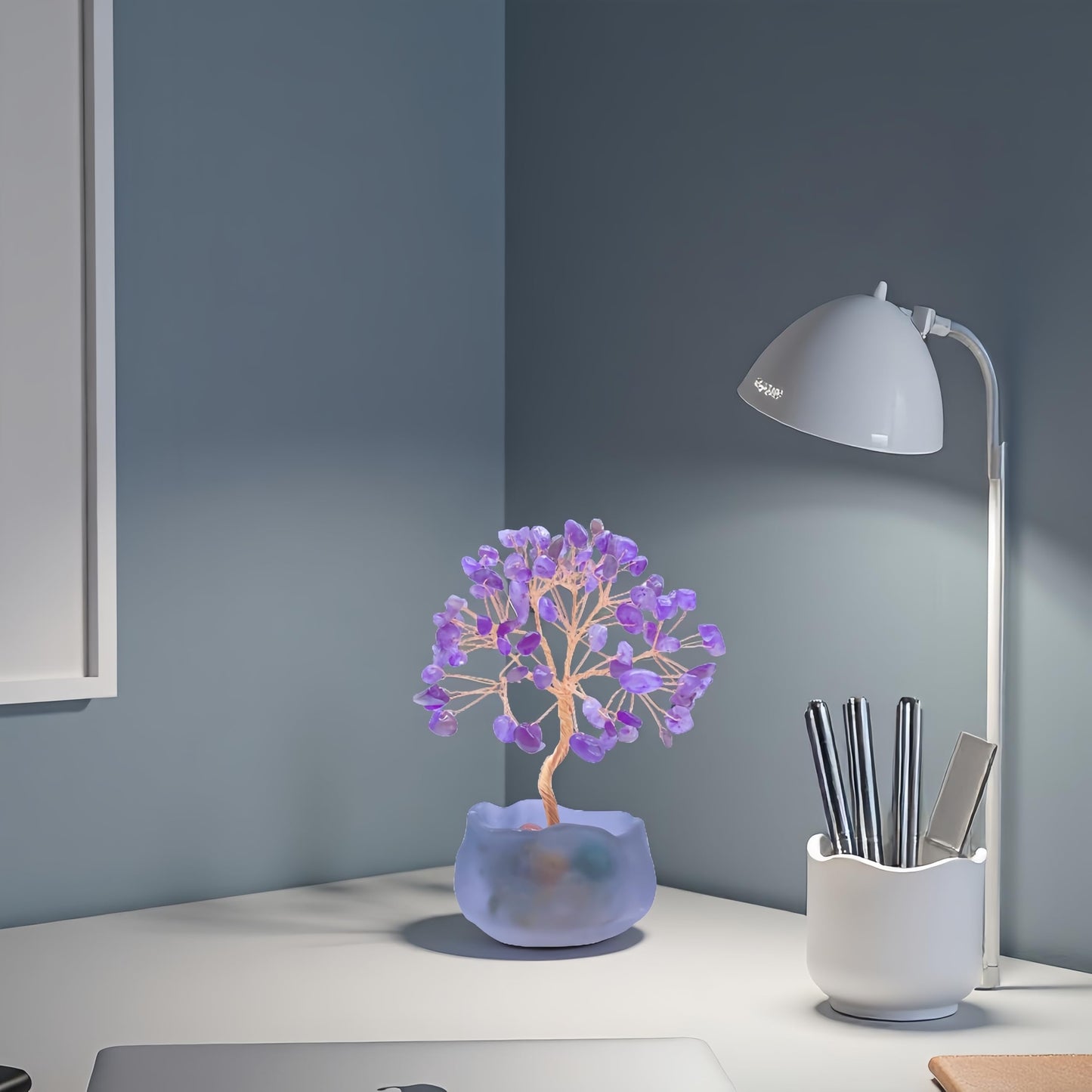 Amethyst Crystal Trees of Life Decor, Purple Gem Tree for Crystal Healing Handcrafted Gem Trees of Life for Home Decor (Amethyst)