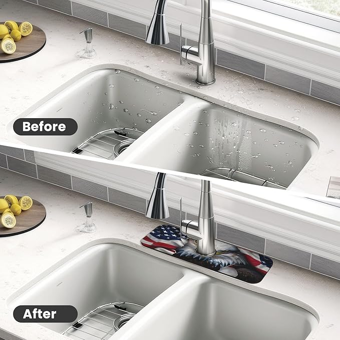 American Eagle Flag Kitchen sink faucet pad, strong water absorption, anti slip