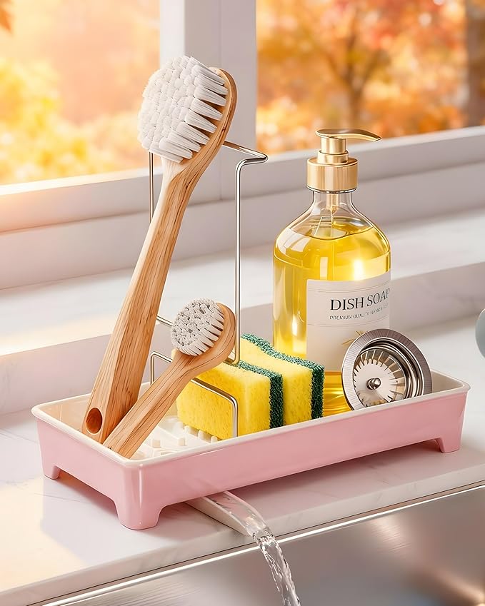 Minimalist Sink Caddy, Rustproof Sponge Holder