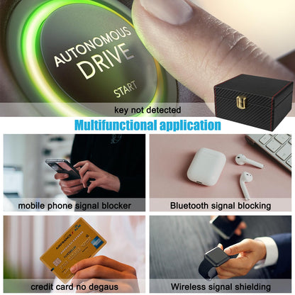 Diyife Faraday Box, [Carbon Fiber Texture] RFID Box for Car Keys, Key Fob Protector, Signal Blocker for Keyless Fob, Large Car Key Signal Blocker Cage, Signal Blocking Box for Car Keys Phones