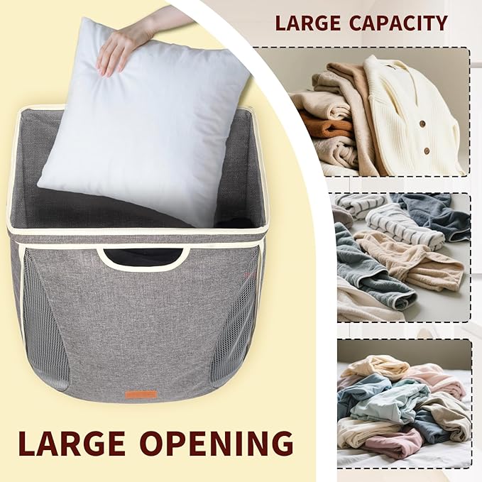 Ligereza Large Capacity Hanging Laundry Hamper Bag, Portable Over The Door