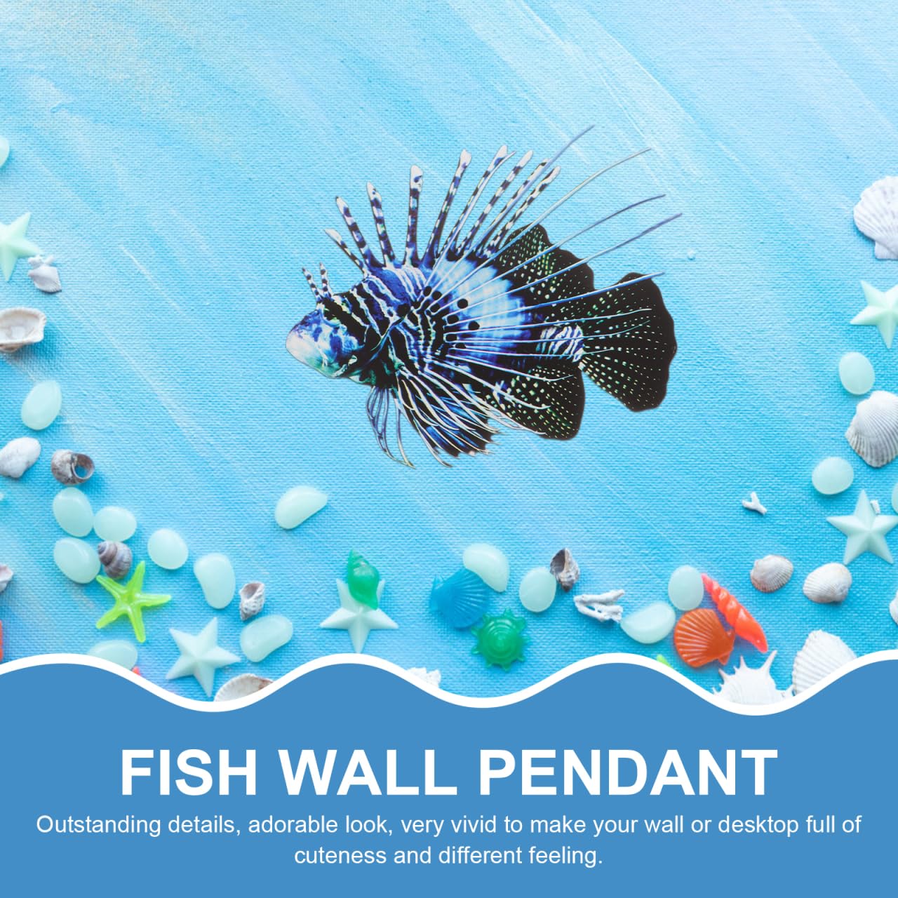 Zerodeko Iron 3D Ocean Animal Wall Art, Blue, 10.22 x 7.86 x 0.19 inches, Nautical, Hanging Sculpture, Unframed, Metallic Finish, Unisex, Indoor, Decorating, Bedroom, Living Room, Nursery