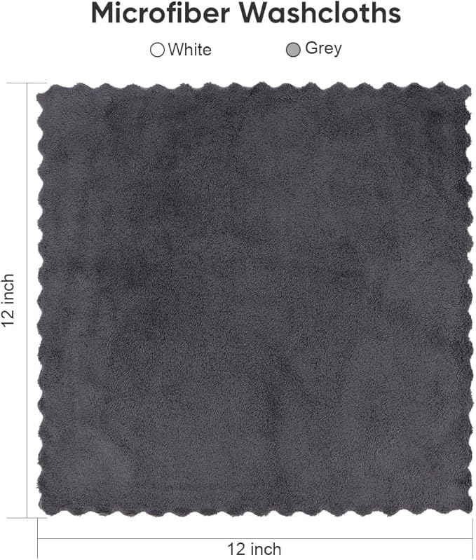 Orighty Washcloths 48 Pack, Ultra Soft Face Cloths 12 x 12 inch, Absorbent &
