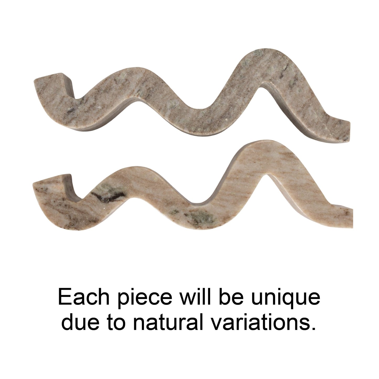 Bloomingville Marble Wave Double Taper Candle Holder, Beige