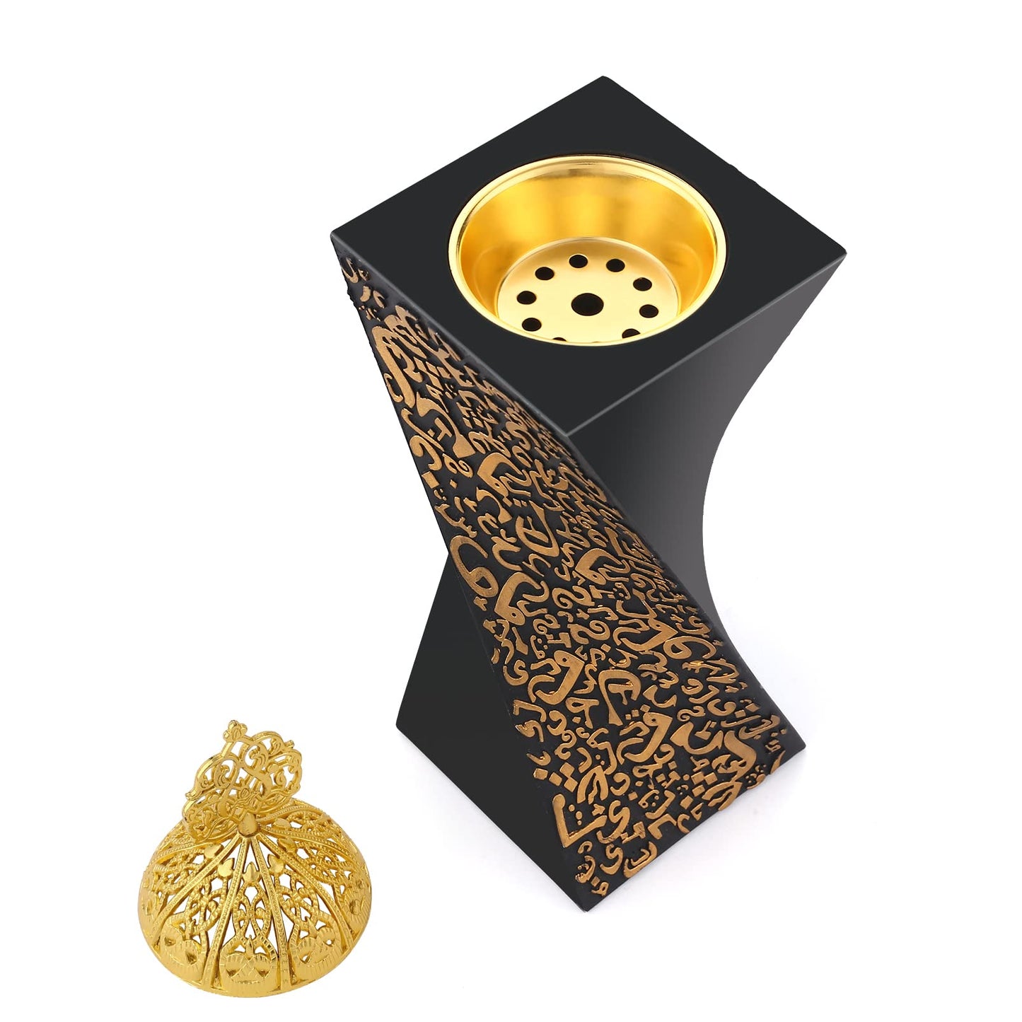 TERSCHELLING, Resin Incense Burner Bakhoor Incense Burner Charcoal Incense Burner Yoga Spa Aromatherapy Office Home Decor Black