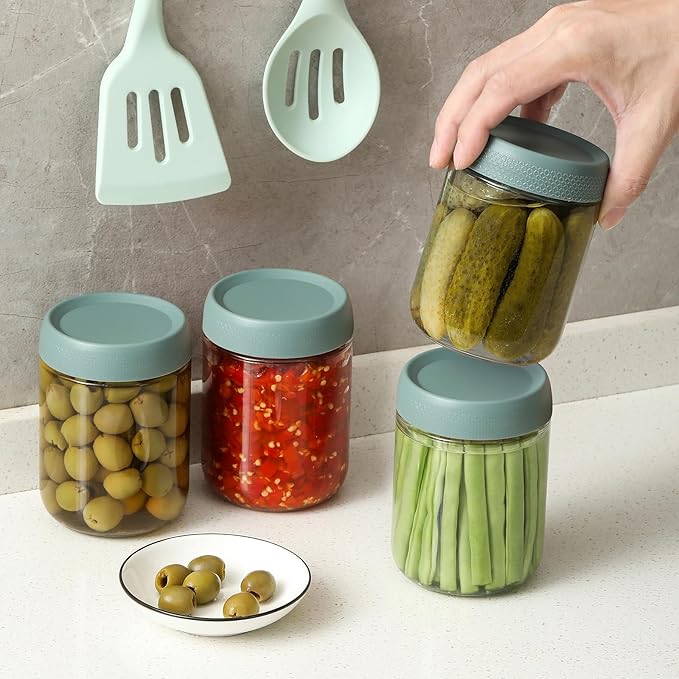 NETANY 6-pack 16oz Glass jars