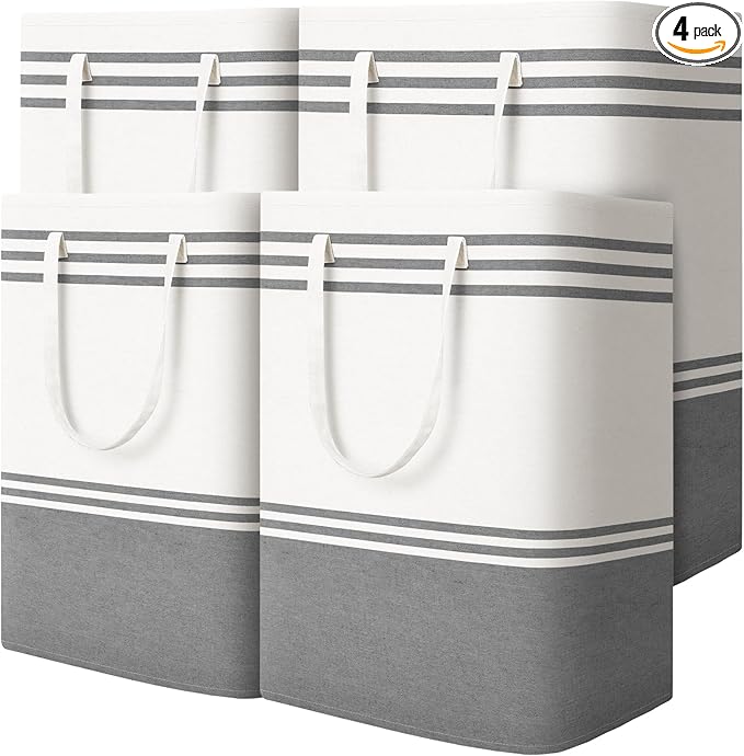 4 Pack Large Laundry Baskets, Laundry Hampers, Freestanding Waterproof