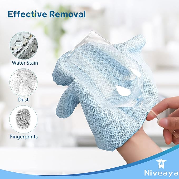 Niveaya 24 Pcs Fish Scale Streak Free Miracle Cleaning Cloth Easy Clean