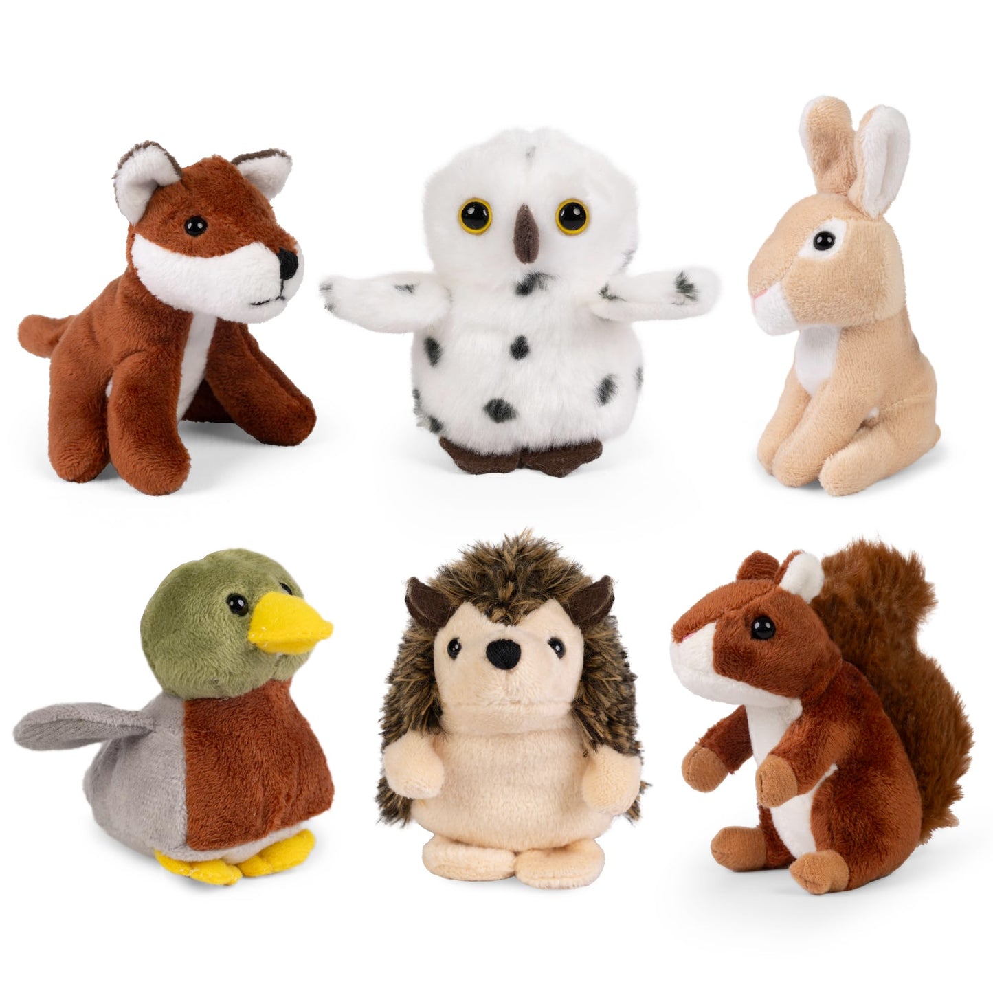 Living Nature Wildlife Buddies, 6 x Realistic Mini Cuddly Woodland Toys, Naturli Eco-Friendly Plushies, 9cm