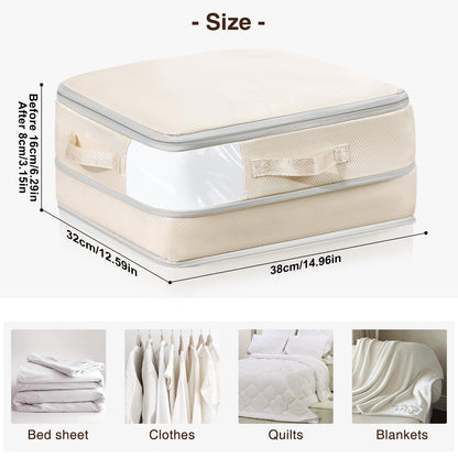 DIMJ Clothes Storage Bag 8 Pack, 19L Compression Storage Bags for Sweater, Closet, Sheet Storage Organizer with Window Handle, Compression Packing Cubes Space Saver Storage Bags with Zipper