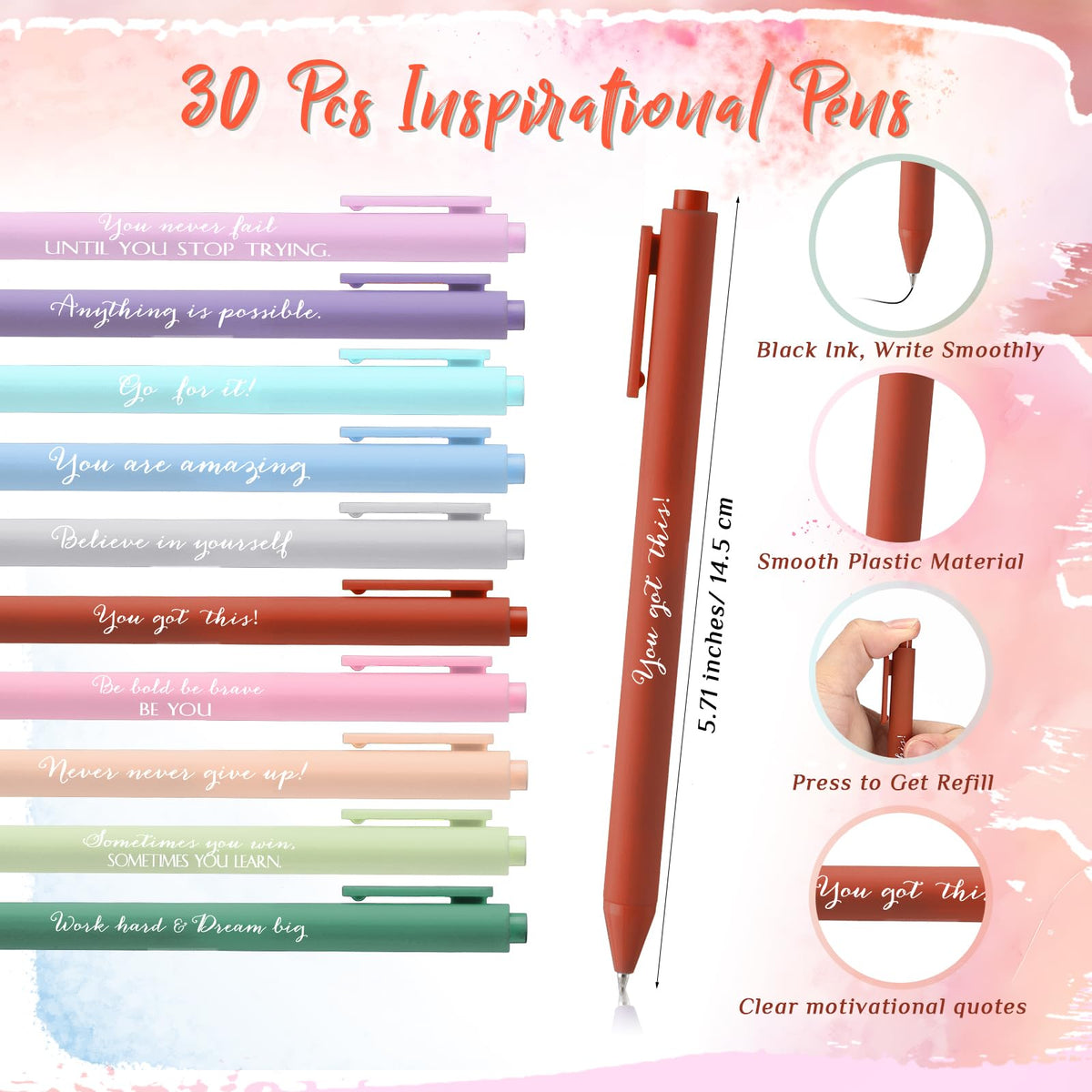 Noveread 30 Sets Inspirational Gifts Bulk for Women Boss Mini Notepads Inspirational Pens Bulk Employee Appreciation Acrylic Keychain Vet Tech Week Gifts for Coworker Nurse
