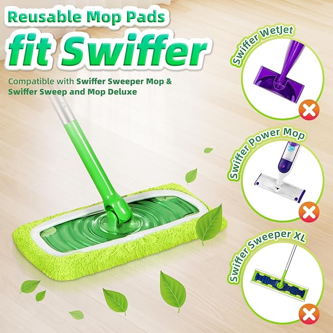 Reusable Mop Pads fit Swiffer Sweeper Mop
