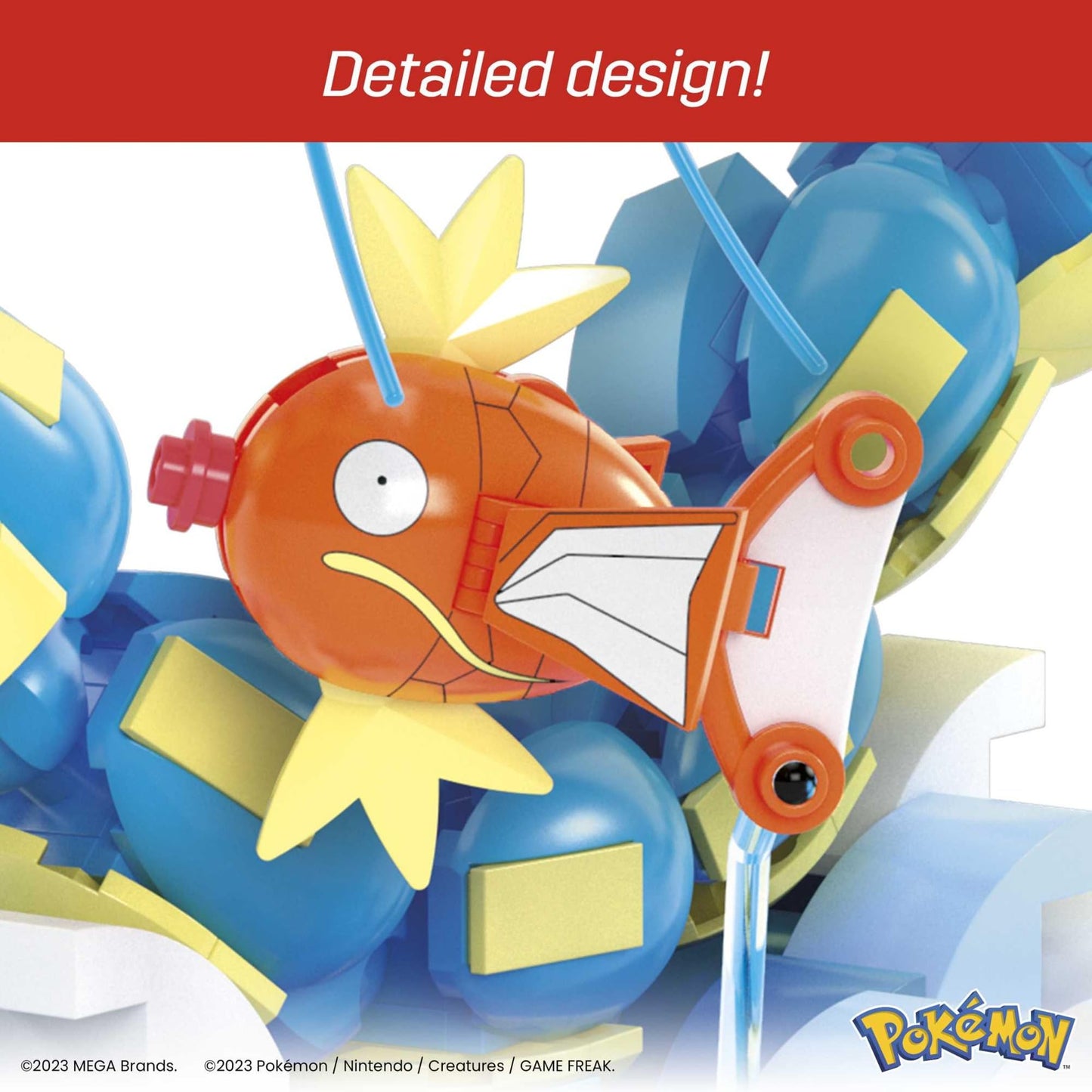 MEGA Pokémon Action Figure Building Toys Set for Kids, Magikarp Evolution Set with 411 Pieces, Buildable and Poseable Gyarados, 20 inches, HNT95