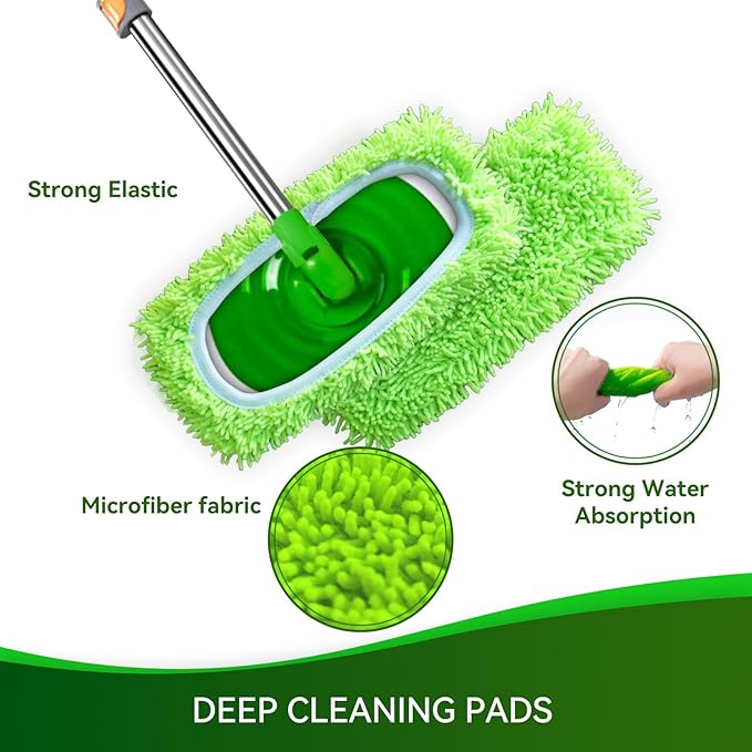 3 Pack Reusable Microfiber Mop Pads Compatible