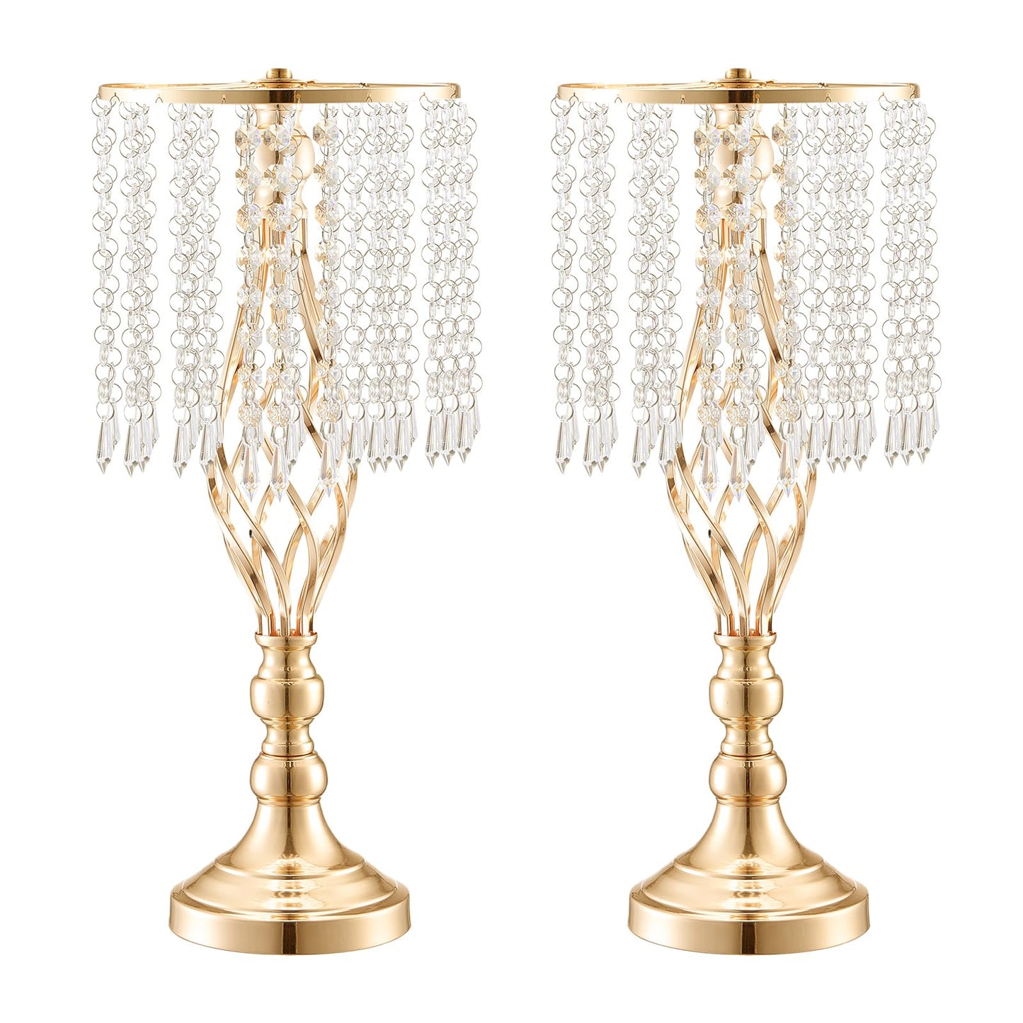 VEVOR Metal Wedding Centerpiece Gold,Crystal,12PCS 49cm/19.3”