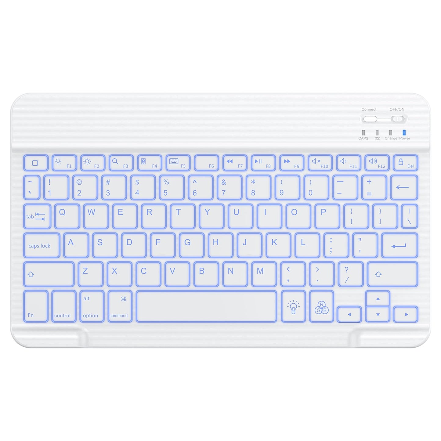 OMOTON Bluetooth Keyboard, Backlight Wireless Rechargeable Keyboard for iPad, iPad Pro, iPad mini, iPad Air with Illuminated LED (White)