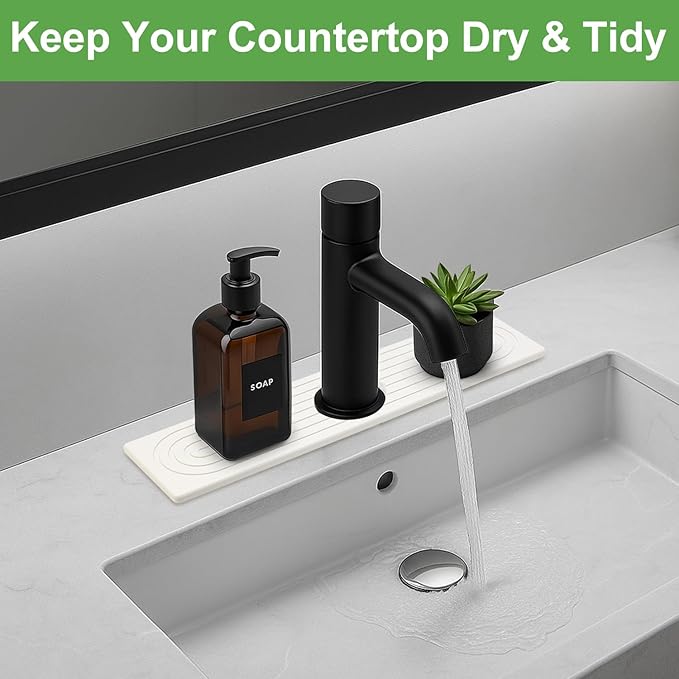 Small Stone Faucet Mat for Kitchen Sink Tray Diatomaceous Earth Quick Dry