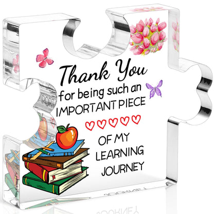 Funnli Teacher Valentine Gifts, Teacher Appreciation Gifts Acrylic Plaque, Valentines Day Christmas Thank You Graduation Gifts for Women Teacher Classmate Study Partner Roommate