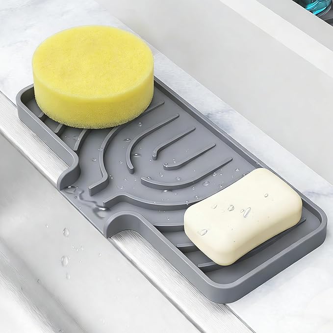 Sponge Holder for Kitchen Sink, Dish Sponge Holder & Soap Tray