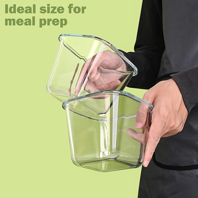 Soup Containers with Lids Glass 32 oz, 4 Cup Borosilicate Glass Food Storage