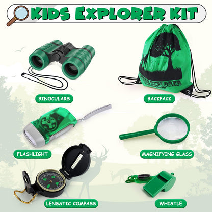 ESSENSON Kids Explorer Kit - Adventure Kit for Kids, Outdoor Explorer Kit with Binoculars, Summer Outdoor Toys for Kids Ages 4-8