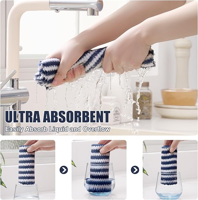 Homaxy Kitchen Towels, Ultra Soft and Absorbent Dish Towels, Reusable Fast