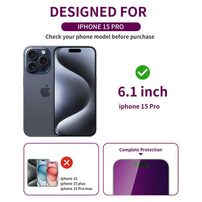 2 Pack Privacy Screen Protector for iPhone 16 Pro Max Tempered Glass 6.9inch Private Saver Anti-Spy Eye Protection Anti-Scratch Full Coverage