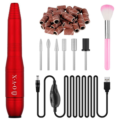Portable Electric Nail Drill Machine, Professional 20000 RPM USB Manicure Pedicure Drills for Acrylic Nails Gel Polishing Shape Tools