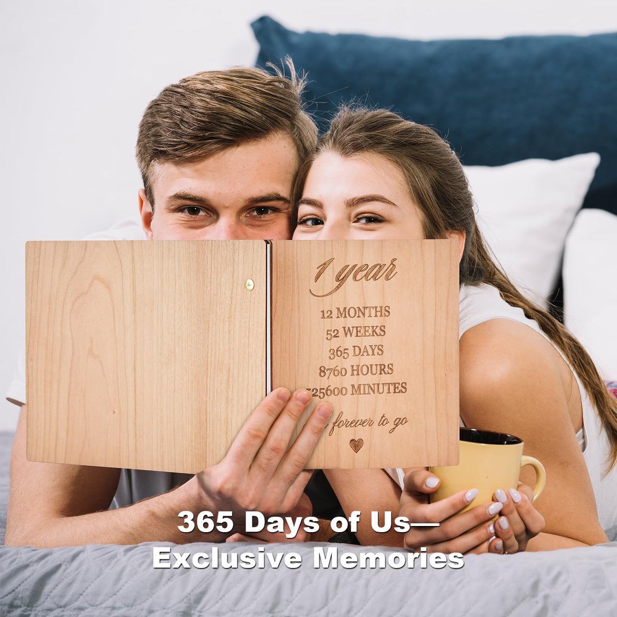 1 Year Anniversary Scrapbook, 1st Anniversary Paper Gift Photo Album for Boyfriend Girlfriend Her Him, One Year Wedding First Anniversaries Ideas Handmade DIY Memory Book for Couple Wife Husband