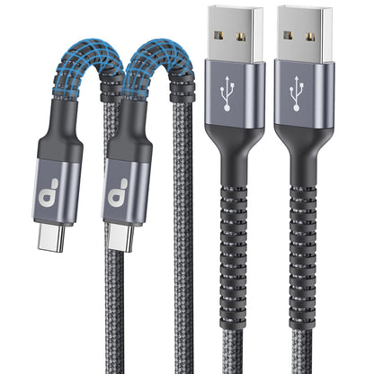 USB to USB C Cable 3A Fast Charging [2 Pack, 6FT], USB A to USB C Charger Cord, Upgraded Extra Durable Braided USBC Cable Compatible with iPhone 17 16 15 Pro Max,Samsung Galaxy S10 S9, LG and More