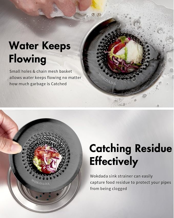 Revolutionary Kitchen Sink Drain Strainer, Patented Reversible Kitchen Sink