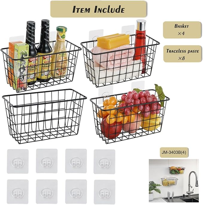 4 Pack Hanging Sorage Basket, Bathroom Basket, Household Goods,