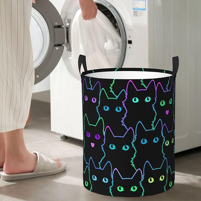 Funny Black Cats Laundry Hamper Bag