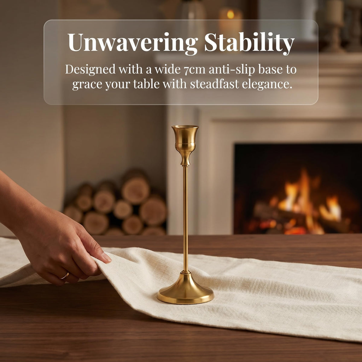 Oakernel French Gold Taper Candle Holders 4 Sets(12 Pcs) - Tall Metal Candlestick Holders for Table Centerpiece, Formal Dinner, Wedding, Fireplace Mantel Decor, Fits 3/4 Inch Thick Candles