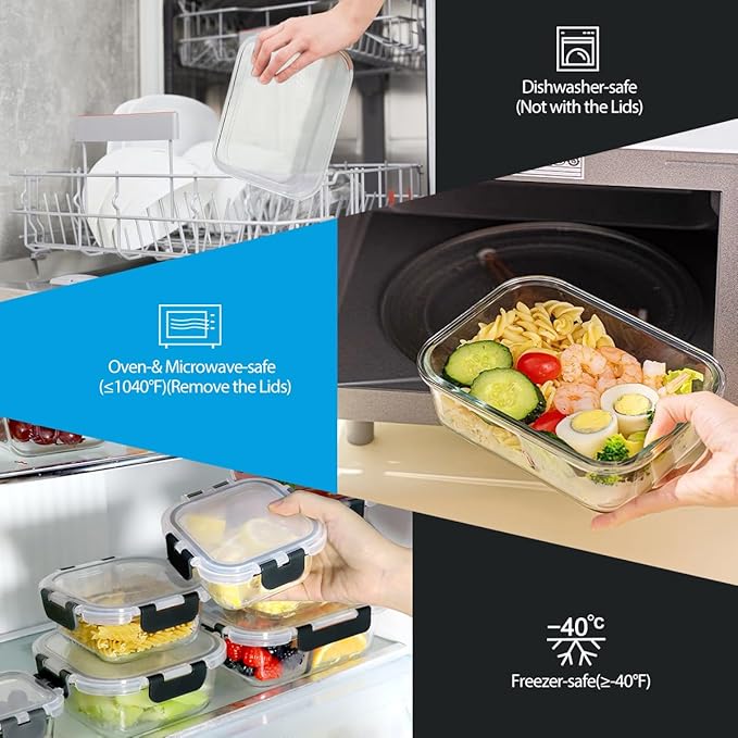 42pcs Glass Food Storage Containers
