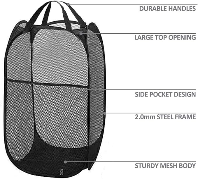 2 Packs Mesh Pop up Laundry Hamper
