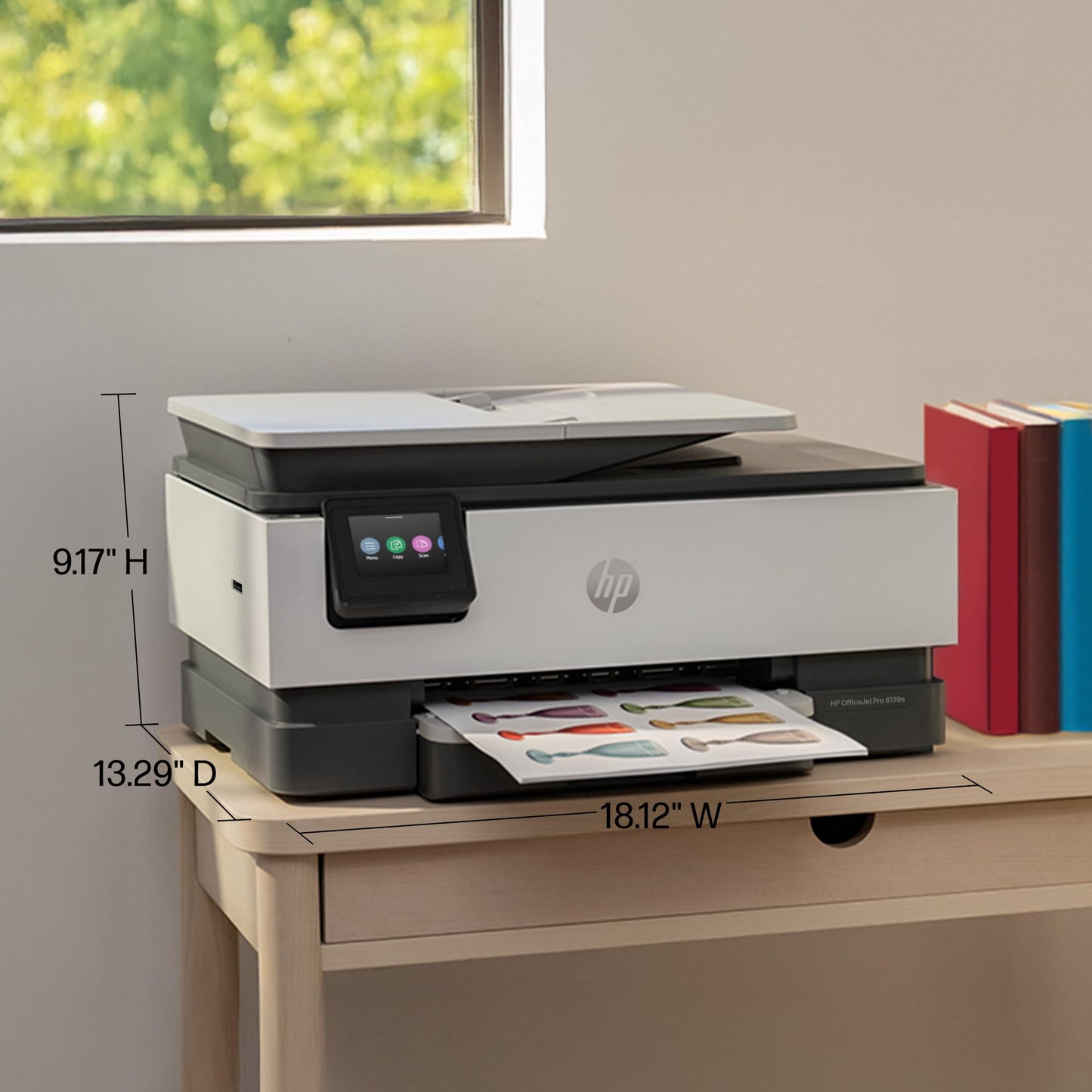 HP OfficeJet Pro 8139e Wireless All-in-One Color Inkjet Printer, Print, scan, Copy, fax, ADF, Duplex Printing Best-for-Home Office, 1 Year Instant Ink Trial Included, AI-Enabled (40Q51A)