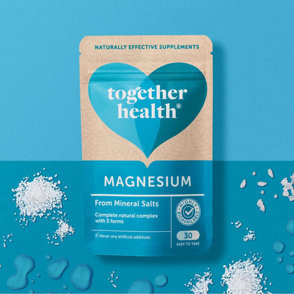 Marine Magnesium – Together Health – from Natural Marine Salts – 5 Natural Forms of Magnesium – Vegan Friendly – Made in The UK – 180 Vegecaps - Pack of 6