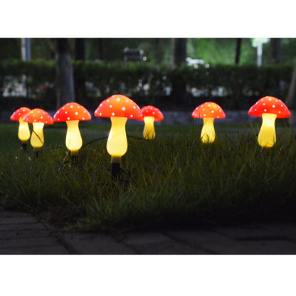 Homeleo 8-Pack Red Mushroom Solar Lights for Outdoor Garden Decor