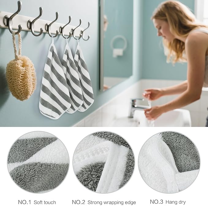 SINLAND Microfiber Facial Cloths Fast Drying Washcloth 12inch x 12inch