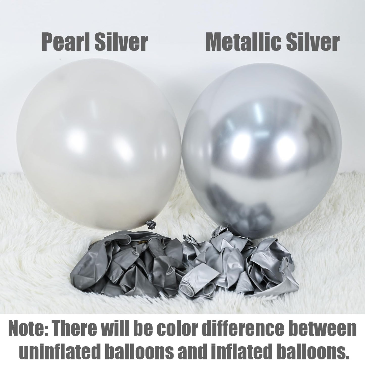 Black and Silver Balloons, 60 Packs 12 Inch Chrome Metallic Silver Balloons and Confetti Balloons, Black White Silver Balloon for Wedding Engagement Birthday Halloween Decorations
