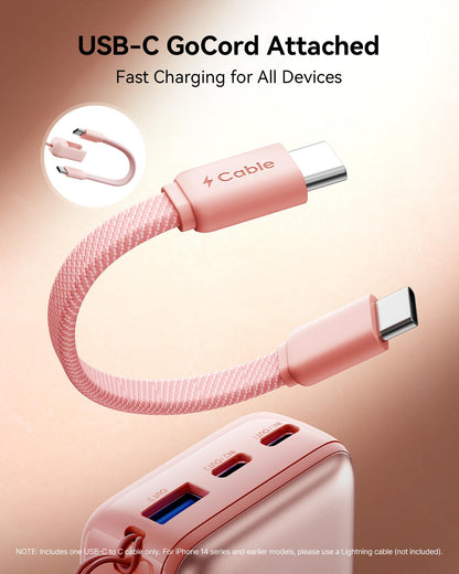 INIU Pocket Size Portable Charger, Ultra Small 10000mAh 45W PD Power Bank, Fast Charging Battery Pack, Travel Essentials Powerbank for iPhone 17 16 Pro Air, Xiaomi 17 Pro Max 16 15 14, S24 etc