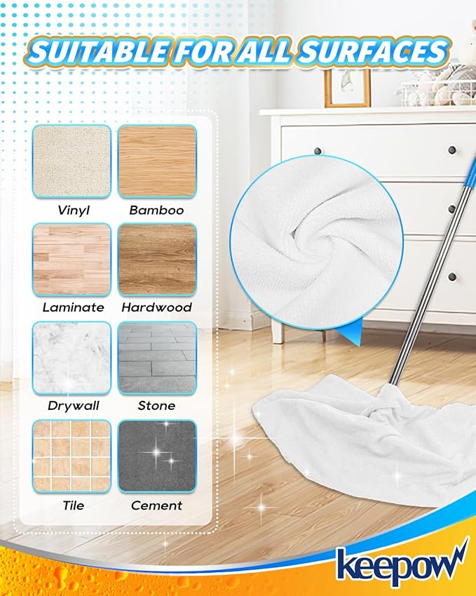 KEEPOW 4PCS Extra Large Microfiber Cleaning Clothes, Washable Reusable