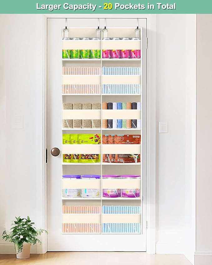 Heavy Duty Over The Door Organizer 6 Tiers, Extra Large Behind Door Storage of